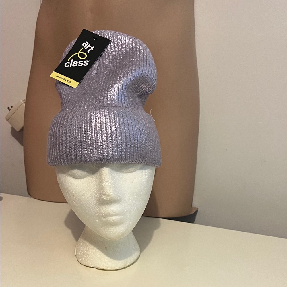 Art Class Lavender Ribbed Beanie